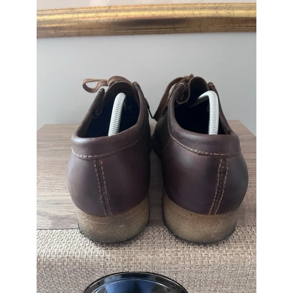Clarks Wallabee Mens 11 Brown Beeswax Leather Moccasin Crepe Sole Shoes M1